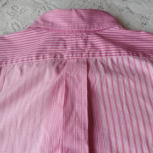 Ralph Lauren Classic Fit 16 1/2 L Pink Stripe Button Down Green Polo Logo - Picture 11 of 19