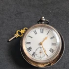 Antique Solid Silver Gents Pocket Watch working c1900 ref4493