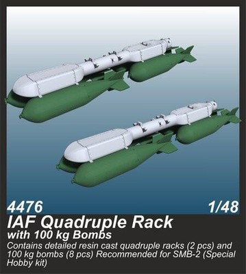 1/48 CMK IAF Quadruple Rack with 100 kg Bombs (2 pcs.) / for SMB-2, Sa ar and Mi