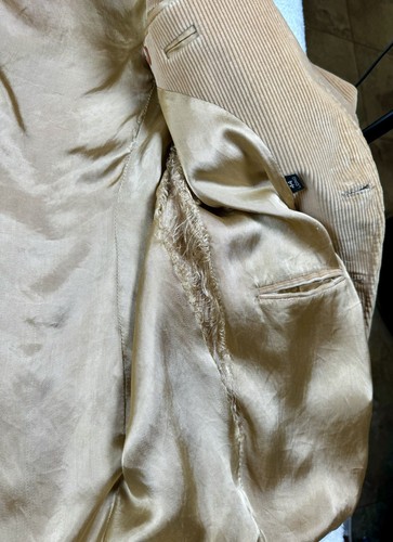 Brookford cappotto sportivo vintage velluto a coste 44L ecopelle scamosciata toppa gomito marrone blazer difetto - Foto 8 di 12