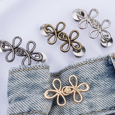 2Pcs Cute Four Leaf Clover Buckle Adjuster Waist Tightener Adjustable Buckle