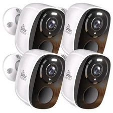4pcs 5G/2.4G WiFi Security Cameras Wireless Outdoor,2K Battery Powered Home I...