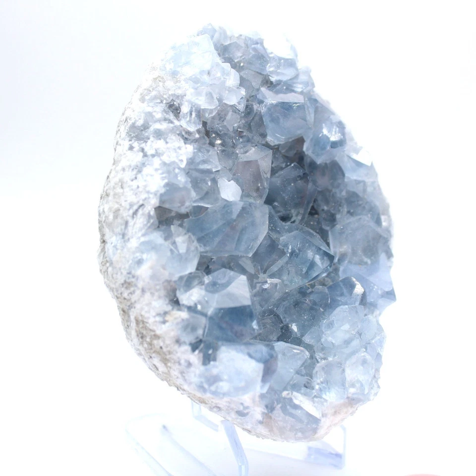 Célestite bleue de Madagascar géode naturelle 645gr 105mm Madagascar - Photo 3/4