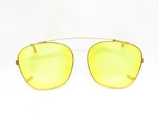 AMERICAN OPTICAL SQUARE GOLD METAL CLIP-ON SUNGLASSES 50 MM 120284