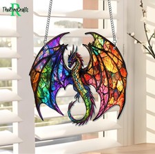 Fantasy Dragon Suncatcher, Dragon Acrylic Window Hanging Decor