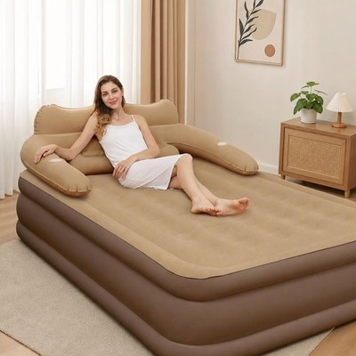 Queen Size Air Mattress Sofa Bed Portable Inflatable Couch Outdoor Camping