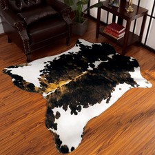 Cowhide Rug 3x4 Small Cow Print Faux Animal Carpet Living Room Western Decor