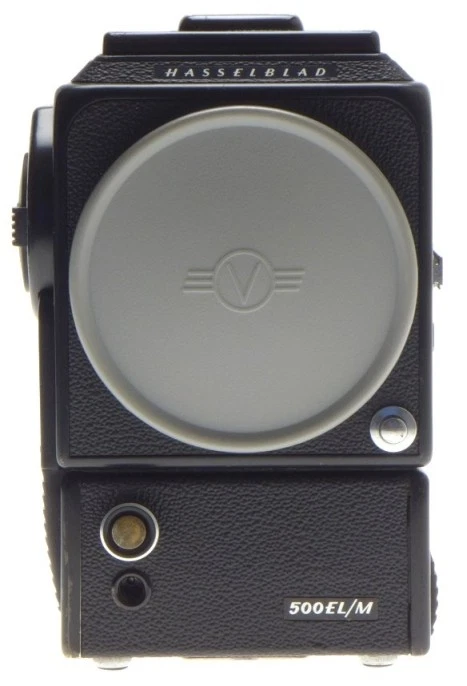 CUERPO DE CÁMARA HASSELBLAD 500 EL/M CON BUSCADOR DE NIVEL DE CINTURA CONVERSIÓN DE BATERÍA HECHO Foto 2 de 4