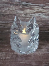 NYBRO Christmas Tree Votive Handmade Swedish Glass Candle Holder Vtg 1980's EUC