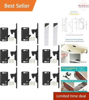 #ad RV Drawer Latches ABS 8 Pack Black 10LBS Pull For Cabinets Home Camper $15.97