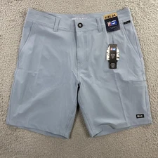 Pelagic Shorts Mens 34 Blue Mako Hydro 19 Gyotaku Dwight Hwang Water Activated