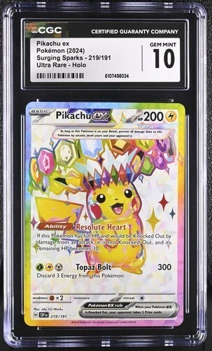 Pikachu ex 219/191 Ultra Rare - Surging Sparks CGC 10 GEM MINT
