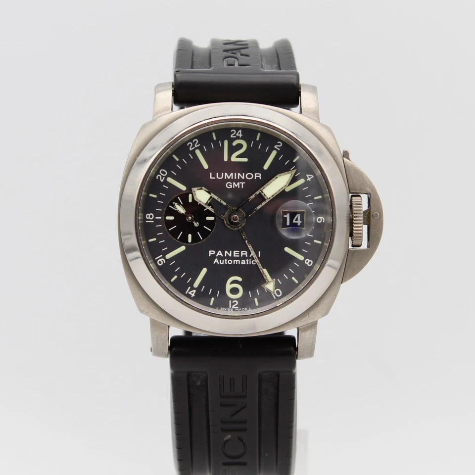 [2855] Panerai Luminor GMT PAM00089 44mm - Titan Box&Papiere 2007 Grau Gut - Bild 1 von 4