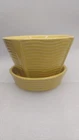 Vintage  McCoy Wavy Flower Pot Marigold Glaze Attached Saucer