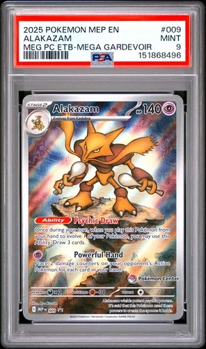 2025 POKEMON MEP EN-ME BLACK STAR PROMO #009 ALAKAZAM PSA 9