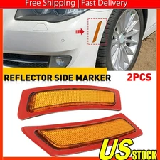 For F10 2011-2016 BMW 5 Series Amber Side Marker Light Front Bumper Reflectors A