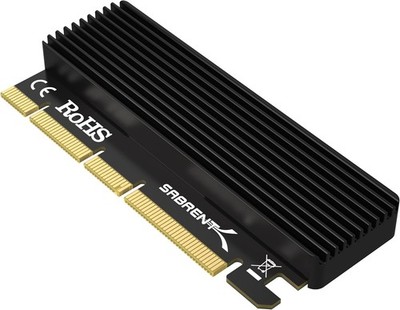 Sabrent M.2 SSD NVMe PCIe Adapter mit Aluminium Kühlkörper und Wärmeleitpad