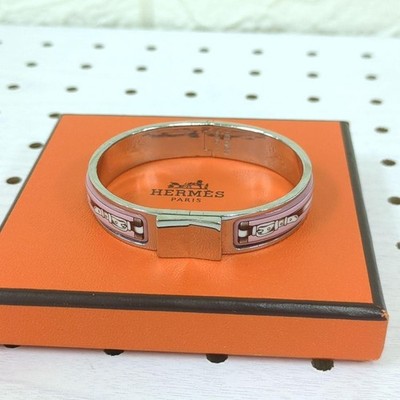 HERMES Click Clack Click H PM Bracelet Bangle Enamel F Stamped