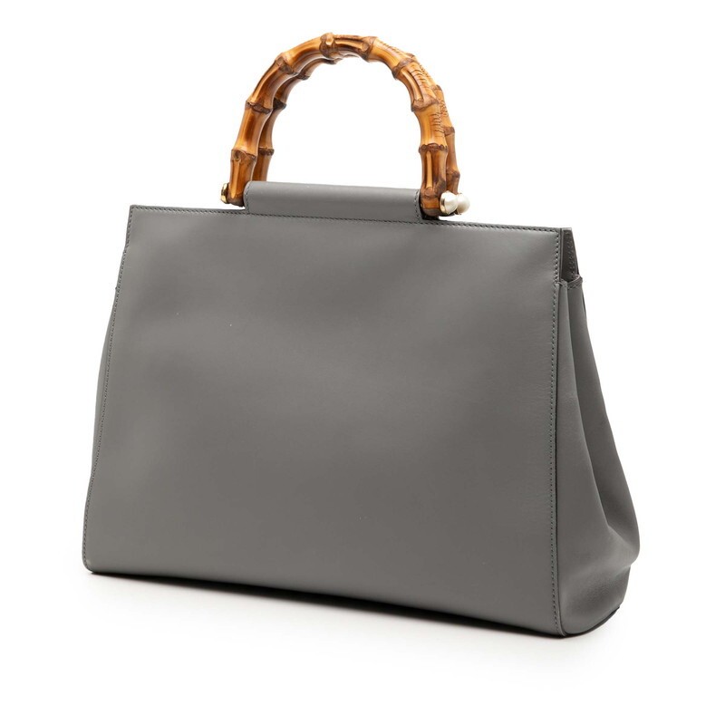 Gucci Nim Fair Medium Handbag Leather Grey Women's Used Authentic thumbnail 2