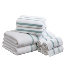Comfort Spaces Cotton 8 Piece Bath Towel Set Striped Ultra Soft Hotel Quality