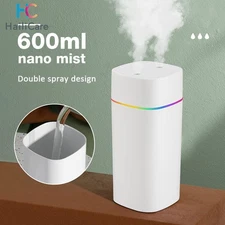 USB Cool Mist Sprayer Portable 600ml Electric Air Humidifier Aroma Oil Diffuser