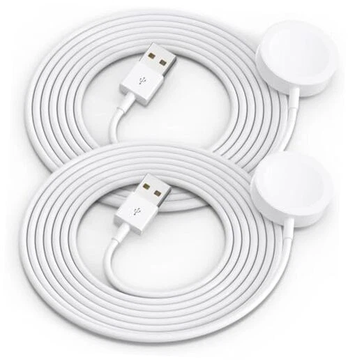 AMASUKI Paquete de 2 cargadores actualizados para Apple Watch, cargador USB magnético