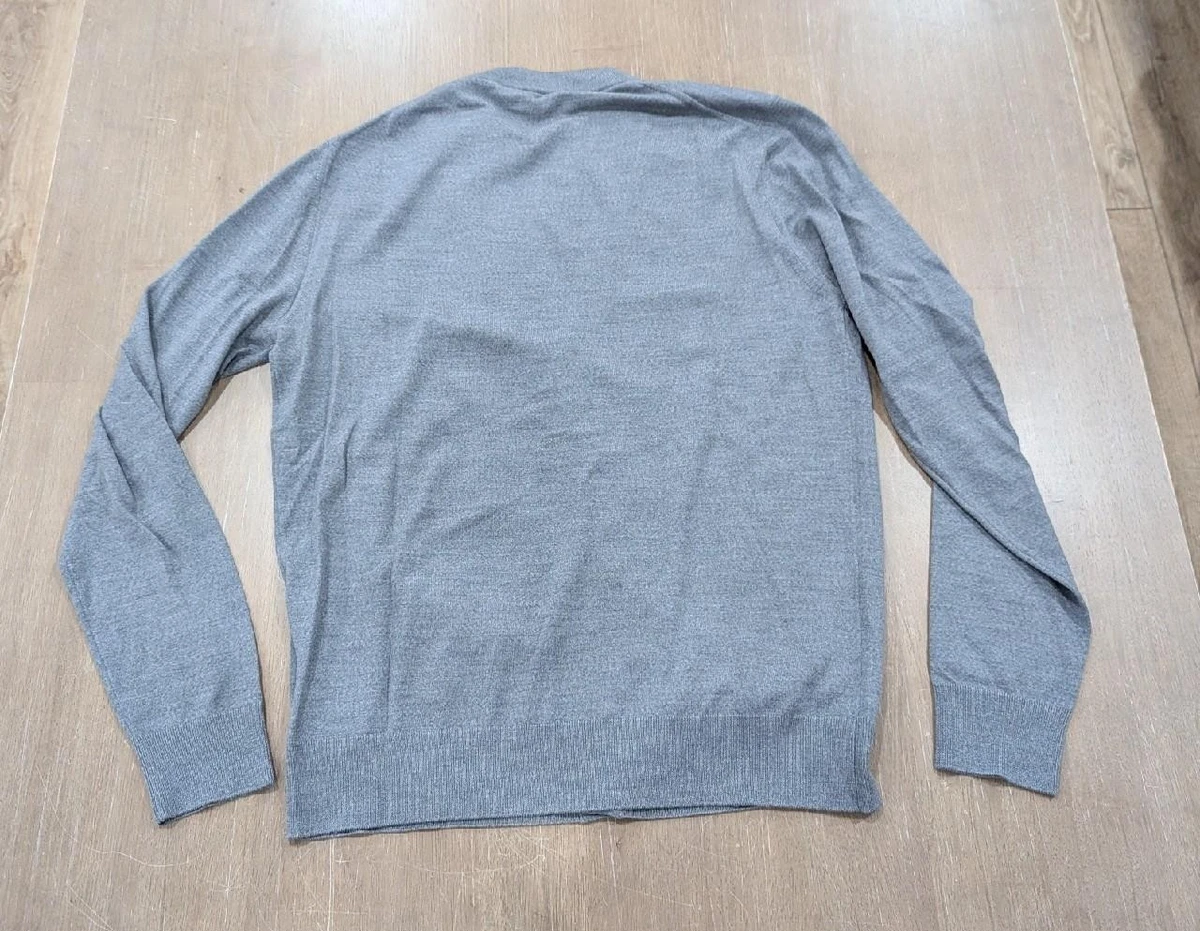 Cárdigan de punto de lana gris grande con cuello en V ISAIA $775 para hombre