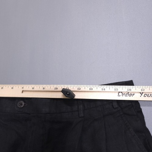 Zanella Dress Pants Mens 36 (33x27) Black Linen Slacks Trousers Austin Cuffed - Picture 7 of 12