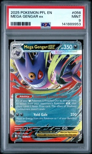 2025 POKEMON PFL EN-PHANTASMAL FLAMES #056 MEGA GENGAR EX PSA 9