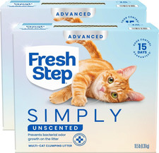 Clumping Cat Litter, Advanced, Simply Unscented, Extra Large, 37 Pounds Total (2 1.25 per pound