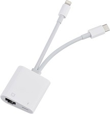 Lightning and USB C to Ethernet Adapter,2 in 1 RJ45 Ethernet LAN Network Adapter