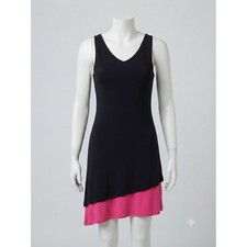 Jessica Howard Navy Blue Pink Colorblock Layered Asymmetrical Shift Dress 8