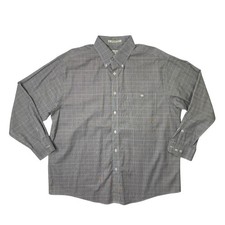 Vintage Orvis Shirt Mens XL Grey Plaid Cotton Plaid Button Down Long Sleeve 90s