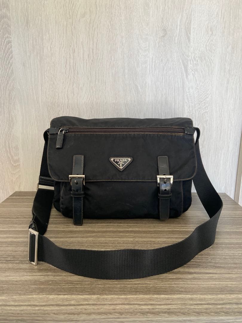 PRADA Nylon Messenger Bag Triangle Logo Prada Messenger Bag