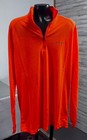 Orvis Mens Drirelease 1/4 Zip Long Sleeve Shirt Orange UV Protection Small