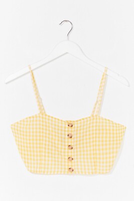 yellow gingham crop top