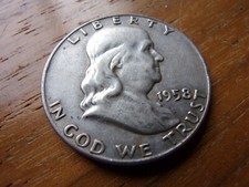 1958-D FRANKLIN HALF DOLLAR 90% SILVER INVESTMENT NICE COND