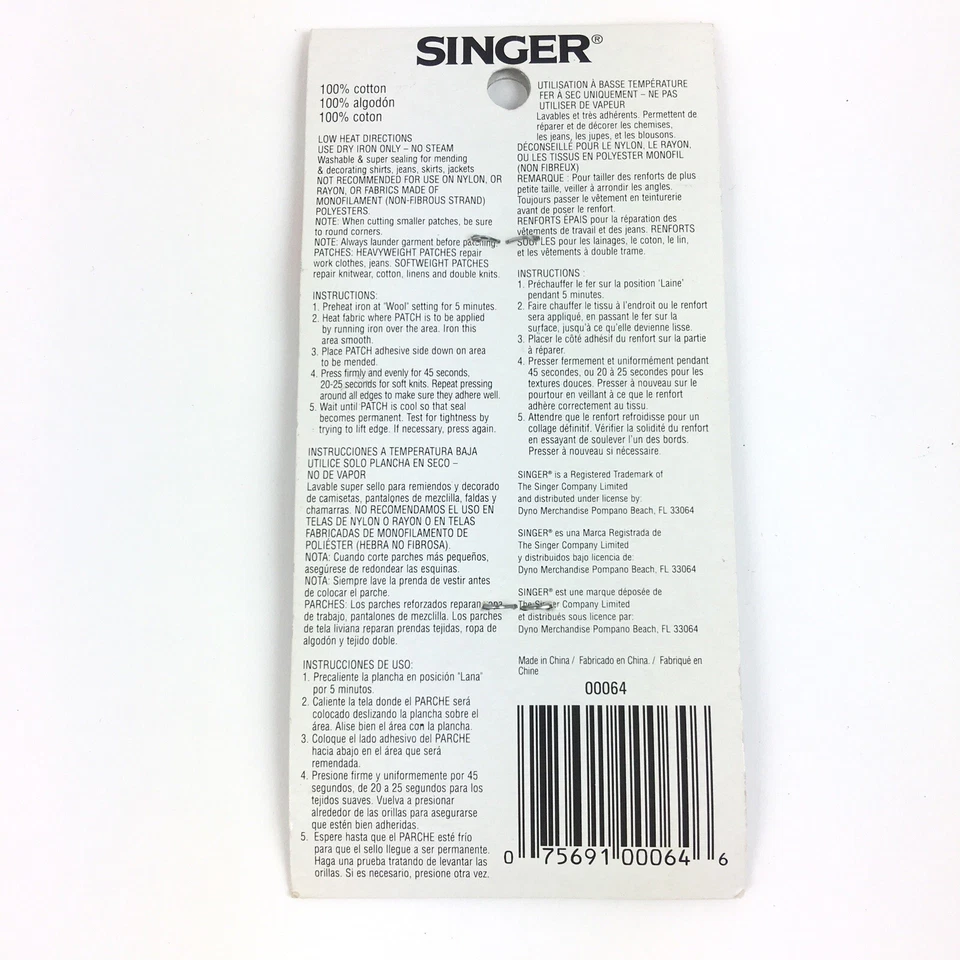 3x Singer 2ct Iron-On Patches Light Denim 5in by 5in 00064 - Image 4 of 4