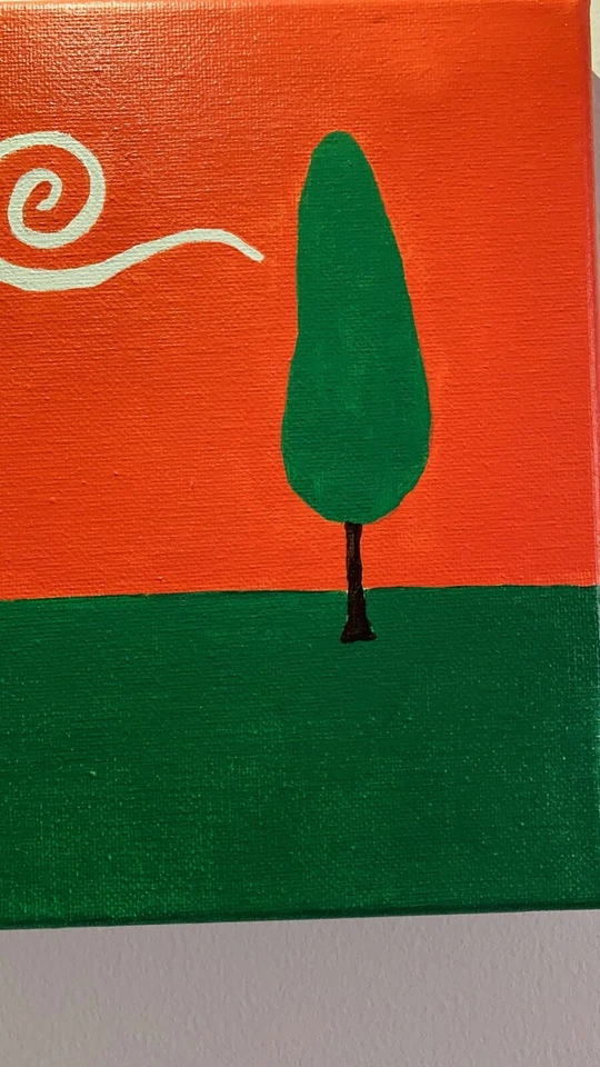 Pintura original de artista local de paisaje de árbol sobre lienzo 8x10 Foto 4 de 4