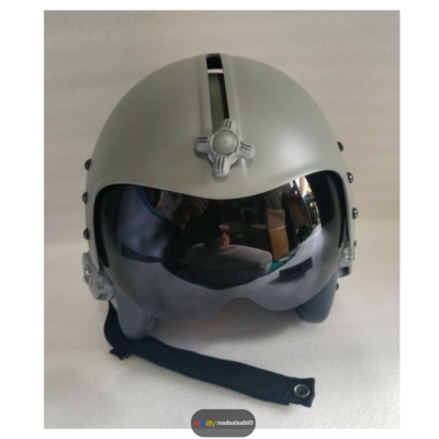 HGU-33 CUSTOM PLAIN (GREY)- FIGHTER PILOT HELMET W/LEATHER EDGE