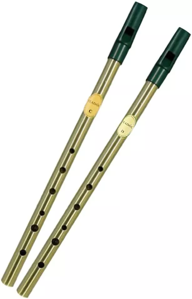 Feadog Brass Irish Tin Whistle Set of 2 Key D and C Small Flute Made in  Ireland