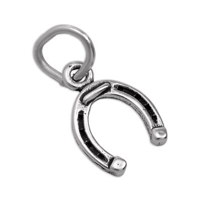 Winziger Sterling Silber Hufeisen Anhänger Glück abergläubisch Charms