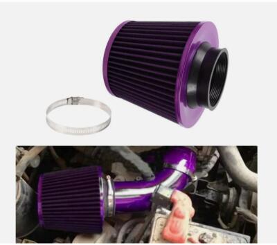 76mm 3'' Purple High Flow Inlet Cold Air Intake Cone Replacement Dry Air Filter