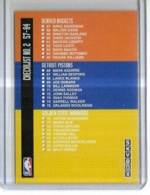 1992/93 Skybox #323 Checklist #2