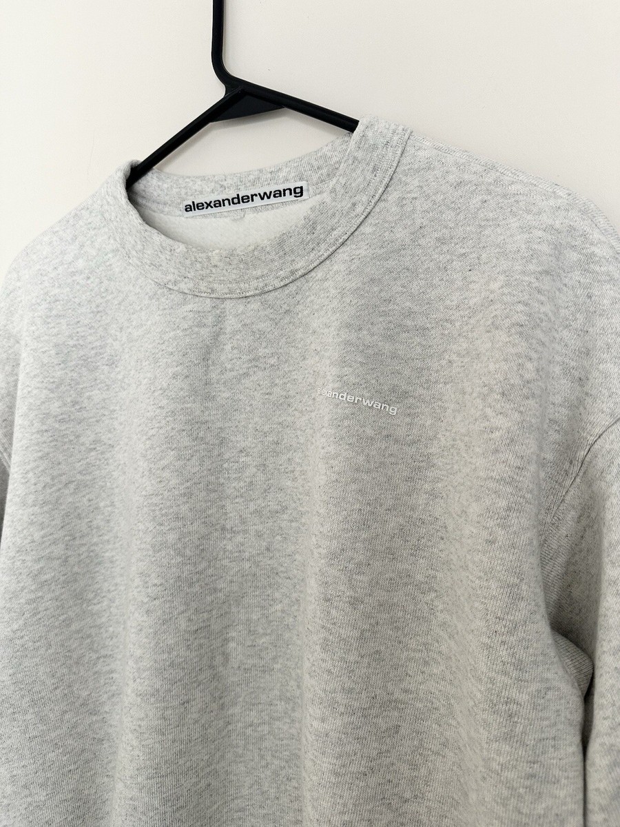 【alexanderwang】crewneck pullover dense fleece スウェット UNISEX CREWNECK SWEATSHIRT IN DENSE FLEECE in BLACK