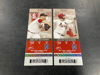 2015 CARDINALS TICKET STUB 5/15/15-5/17/15 VS TIGERS