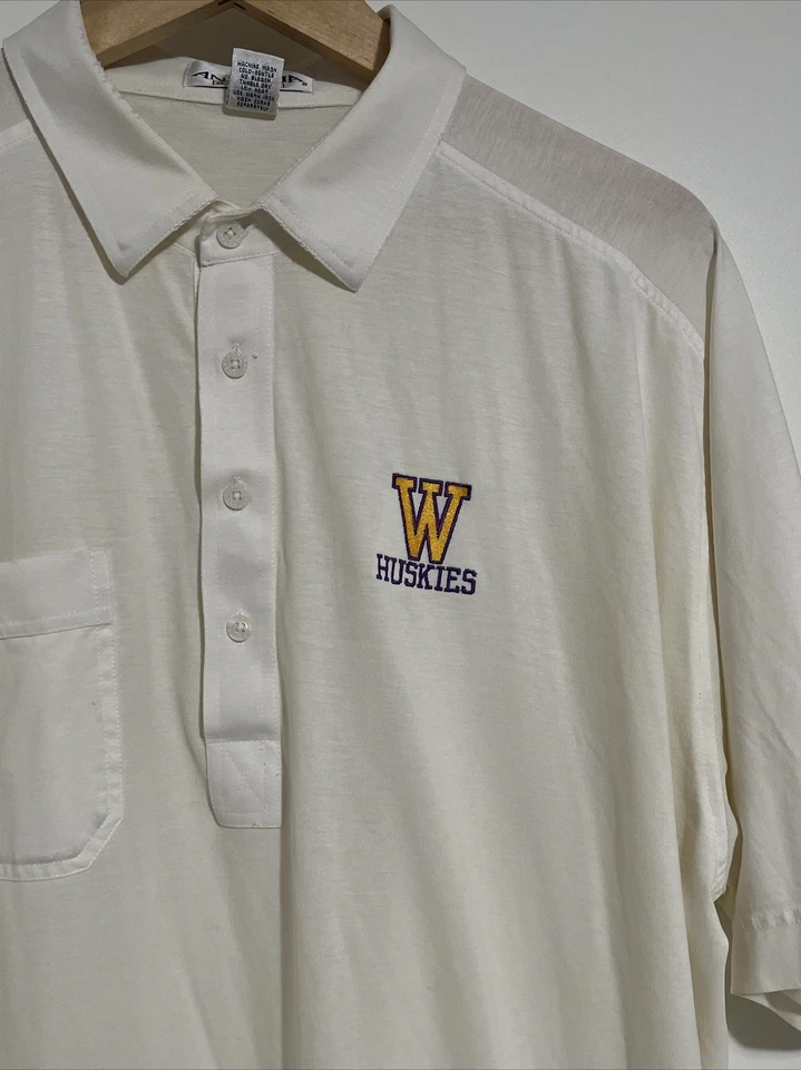 Винтажная футболка-поло Washington Huskies хаски UW футбол бейсбол 70-е - 80-е XXL - Изображение 2 из 4