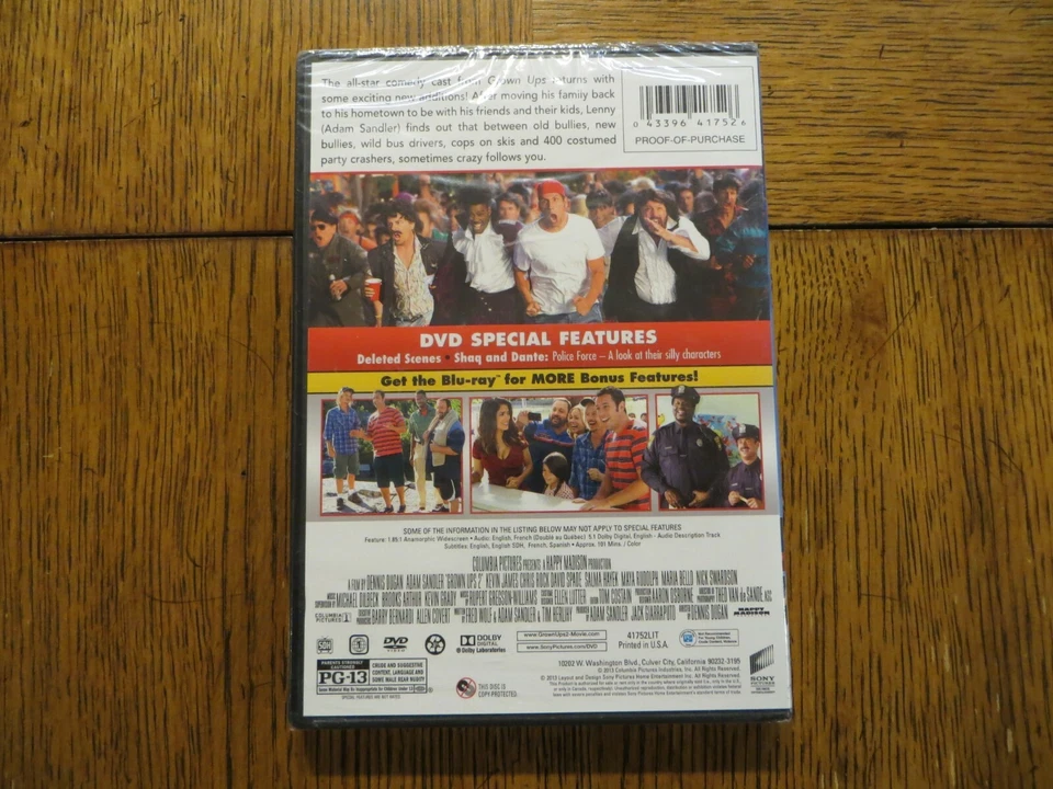 Grown Ups 2 - Adam Sandler, Kevin James, Chris Rock 2013 Columbia DVD BRAND NEW! - Image 2 of 2
