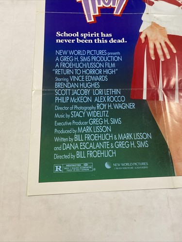 1986 Horror High ORIGINAL Theatrical One Sheet Movie Poster Horror LOWEST PRICE - Picture 3 of 7