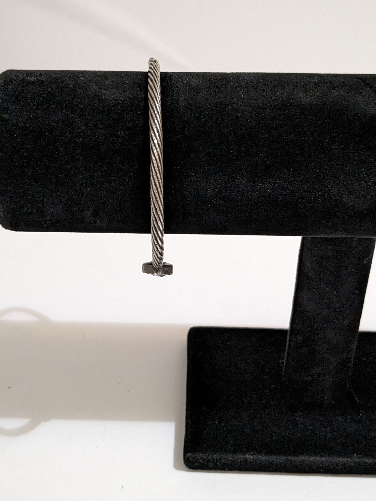 Silver 925 Solid Cable Style Bangle Bracelet With… - image 5